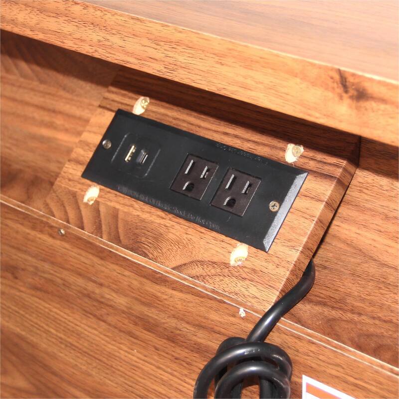 Nightstand with Drawer Storage Fluted Bed Side Table, Large Modern Wide Bedside Stand Mid Century Night Stands