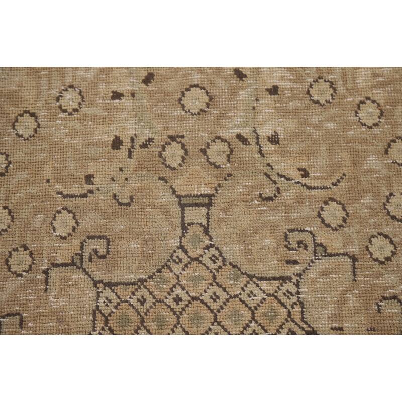 Antique Distressed Tabriz Persian Area Rug Handmade Wool Carpet - 9'10" x 12'9"