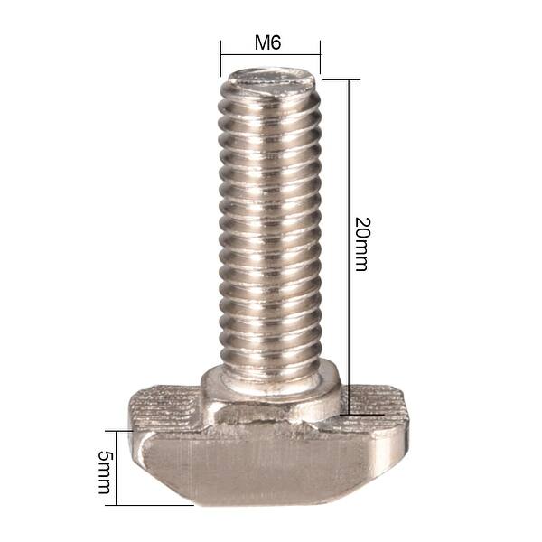 M6 Thread 20mm T-Slot Drop-In Stud Sliding Screw Bolt 30 Series 20pcs