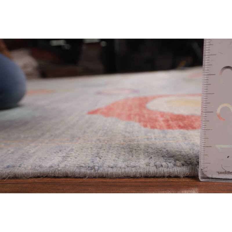 Vegetable Dye Oushak Turkish Large Area Rug Handmade Wool Carpet - 12'5"x 14'9"