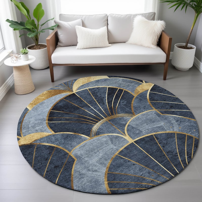 Machine Washable Indoor/Outdoor Glam Floral Chantille Rug