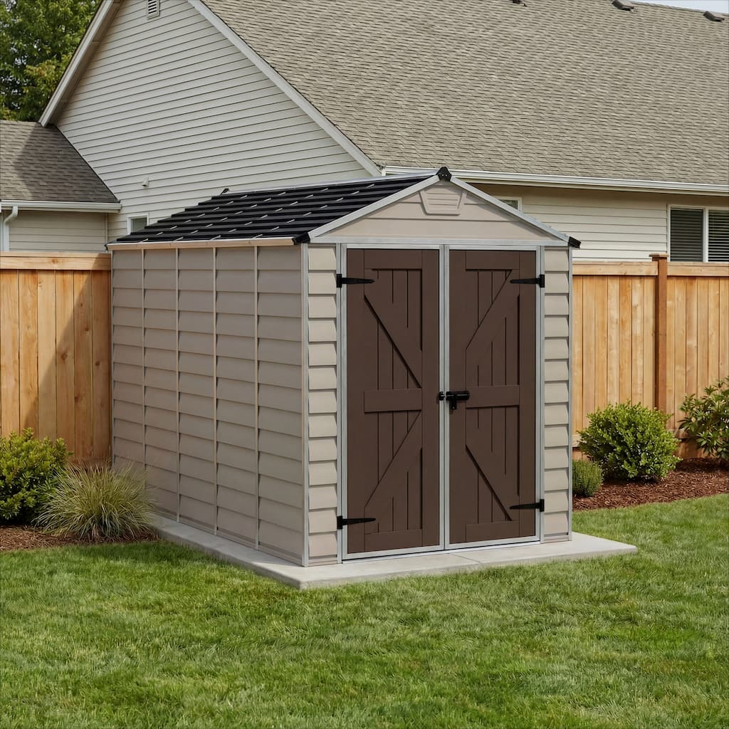 SkyLight 6 ft. x 12 ft. Tan Garden Outdoor Storage Shed - 6 ft x 12 ft