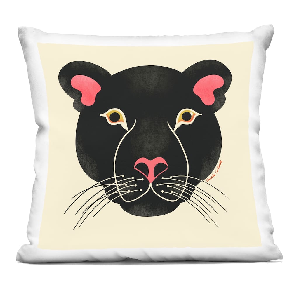Stupell Minimal Wild Panther Face Decorative Printed Throw Pillow Design by Carrie Cantwell