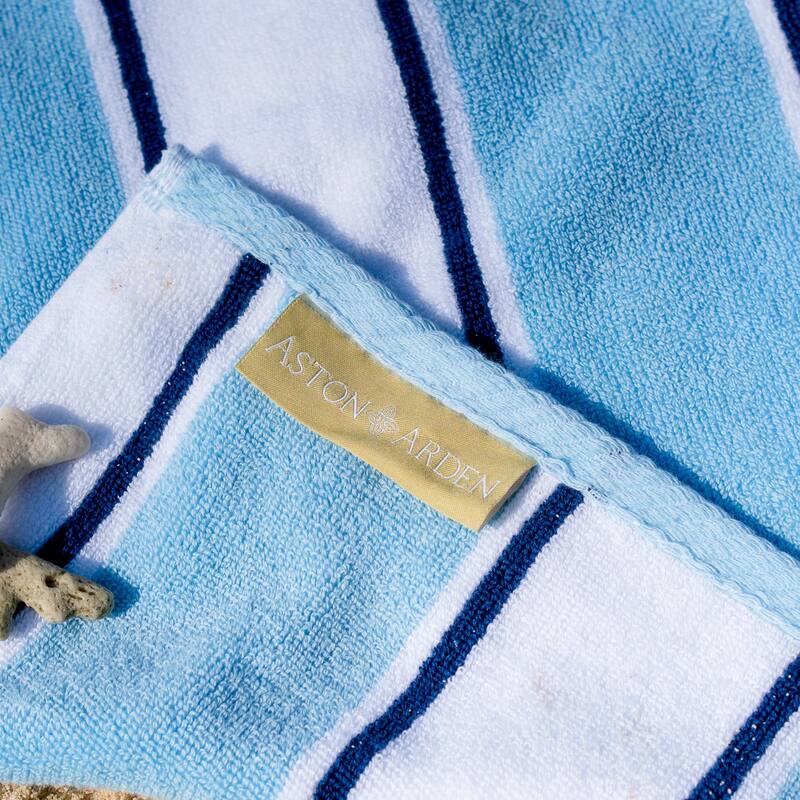 Aston & Arden Oversized Pinstriped Resort Beach Towel - 35x70
