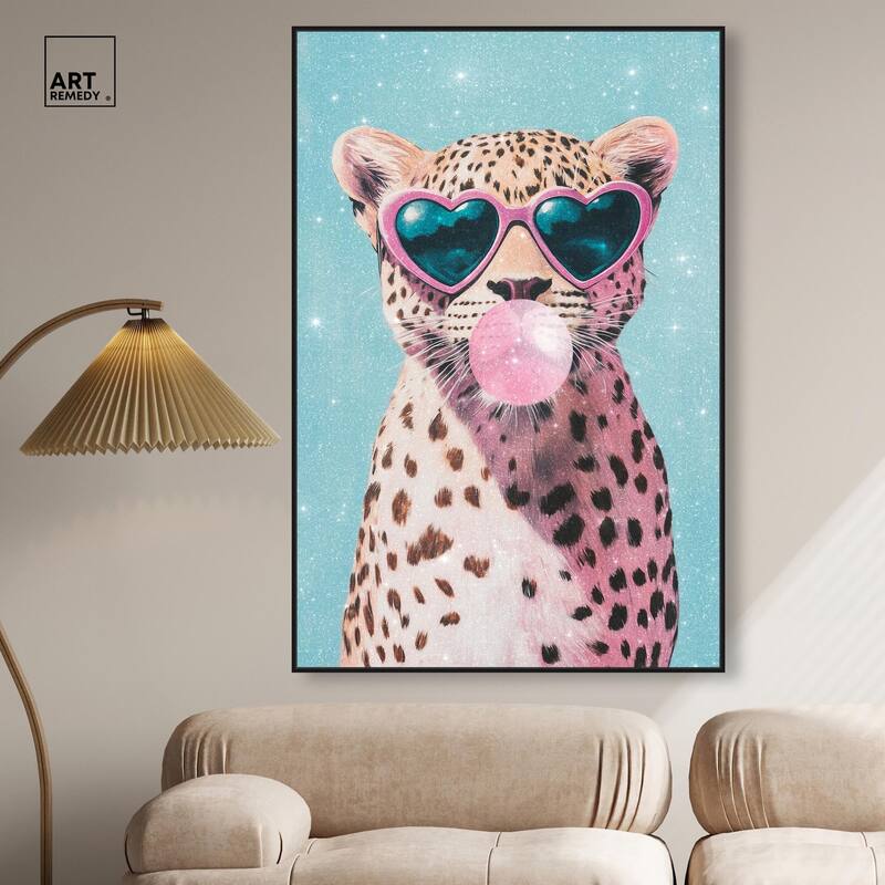 Pastel Cheetah Bubblegum Canvas by Art Remedy