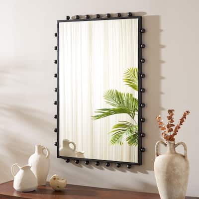 SAFAVIEH Home Xandra Vertical Rectangular 24"W x 1.5"D x 36"H Black Steel Mirror - 24"W x 1.5"D x 36"H