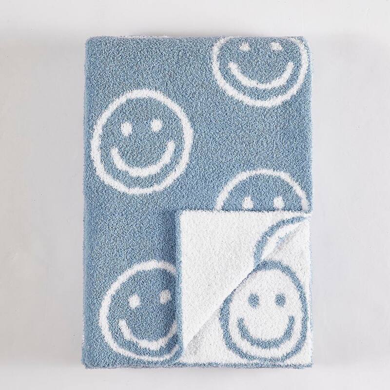 Truly Soft Cozy Smiley Reversible 50x70 Throw