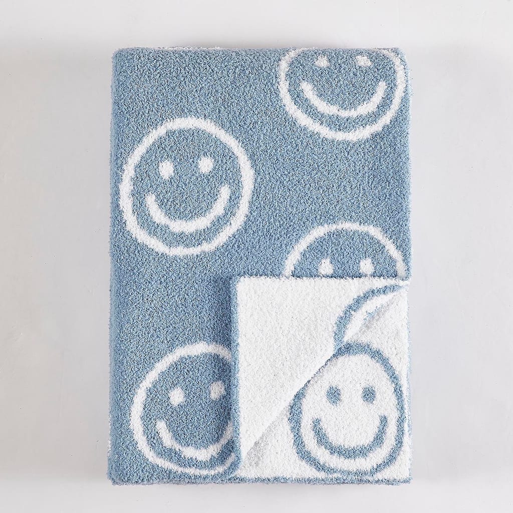 Truly Soft Cozy Smiley Reversible 50x70 Throw