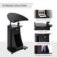 preview thumbnail 6 of 8, HOMCOM Height Adjustable Laptop Cart Rolling Mobile Podium Desk Stand with Swivel Top & Storage - Black