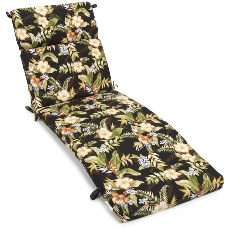 72-inch by 24-inch Outdoor Chaise Lounge Cushion - Freeport Ebony