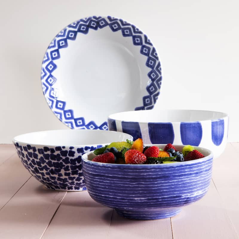 viva by VIETRI Santorini Dot Large Footed Serving Bowl