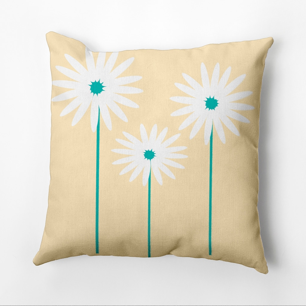 Floral Print 18 x 18-inch Outdoor Fabric Pillow