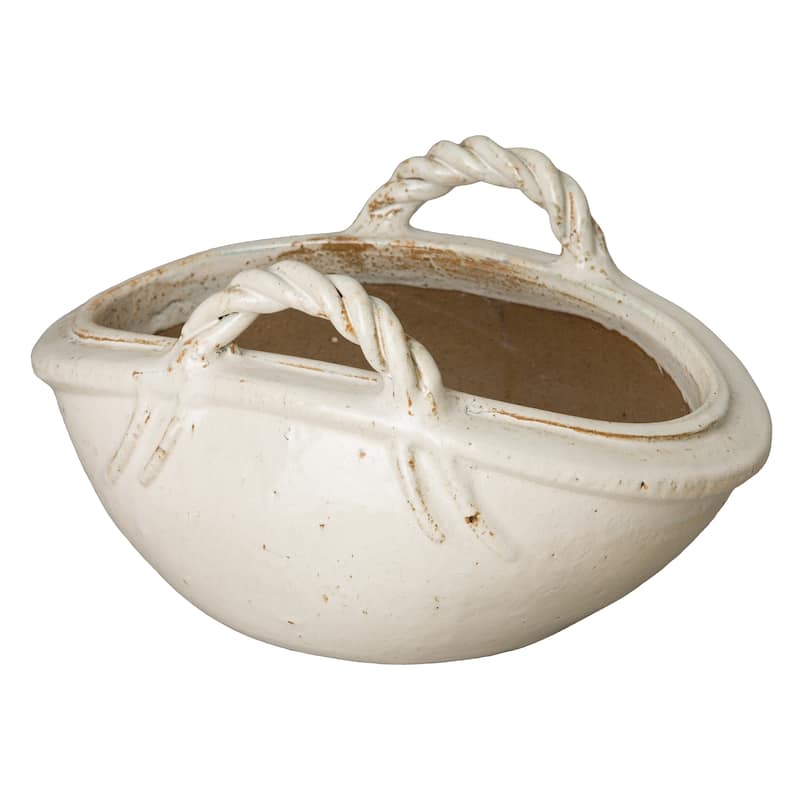 Large Two Handle Basket - White