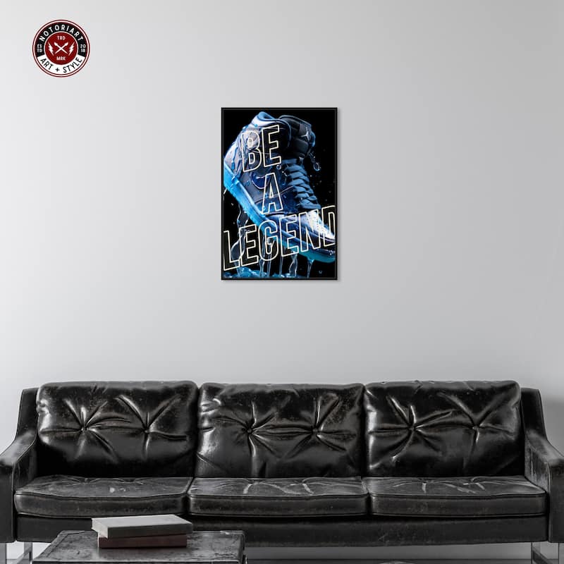Notoriart Be A Legend Sneaker Drip Framed Sneaker 1 Piece Canvas Wall Art