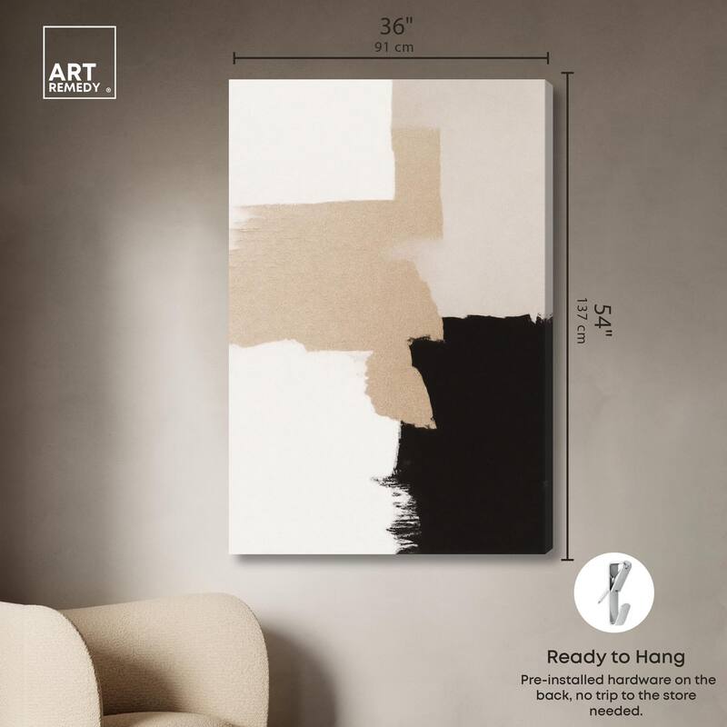 Beige and Black II Canvas by Art Remedy, Gallery Wrapped