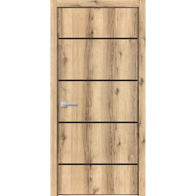 Solid French Door 18 x 80 Planum 0015 Oak with| Bathroom