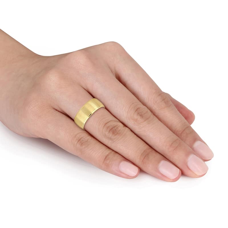 Miadora 8mm Brushed Finish Wedding Band in 14k Yellow Gold