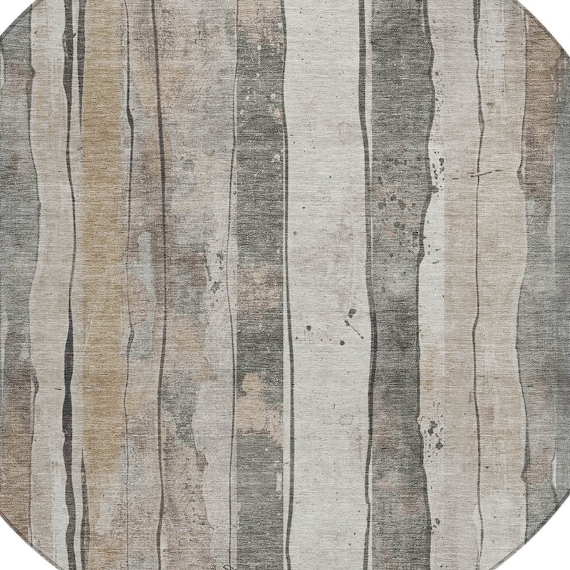 HomeRoots Striped Transitional Rectangle Outdoor Rug