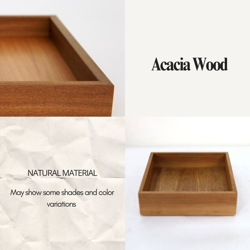 Acacia Wood Bathroom Accessory Set Collection