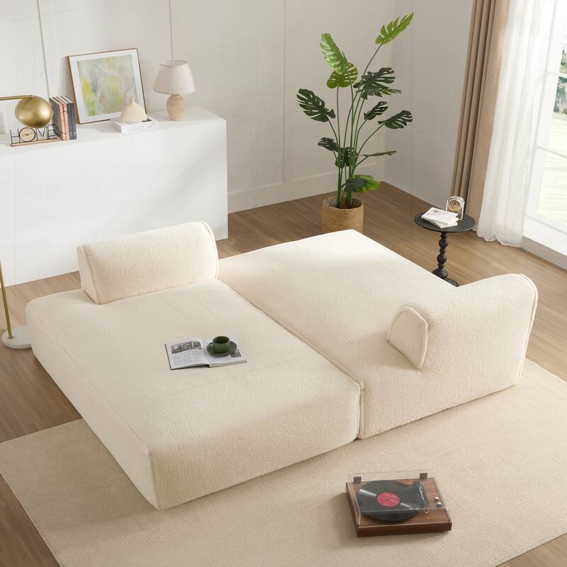 Spacious Foam-Filled Modular Sofa Bed for Living Room, Elderly-Friendly Design
