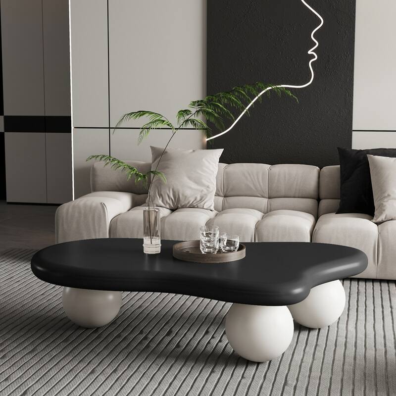 Cloud Shaped Coffee Table with 3 Ball Legs