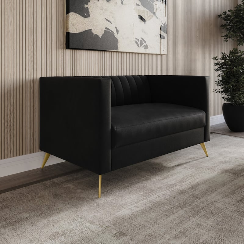 Clayfell Weiss Velvet Square Arm Chair/ Loveseat/ Sofa
