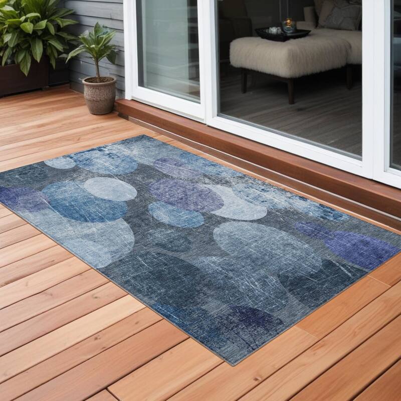 Balo Unique Abstract Weather Resistant Timeless Fusion Runner Outdoor Rug - 2' x 3' - Multi