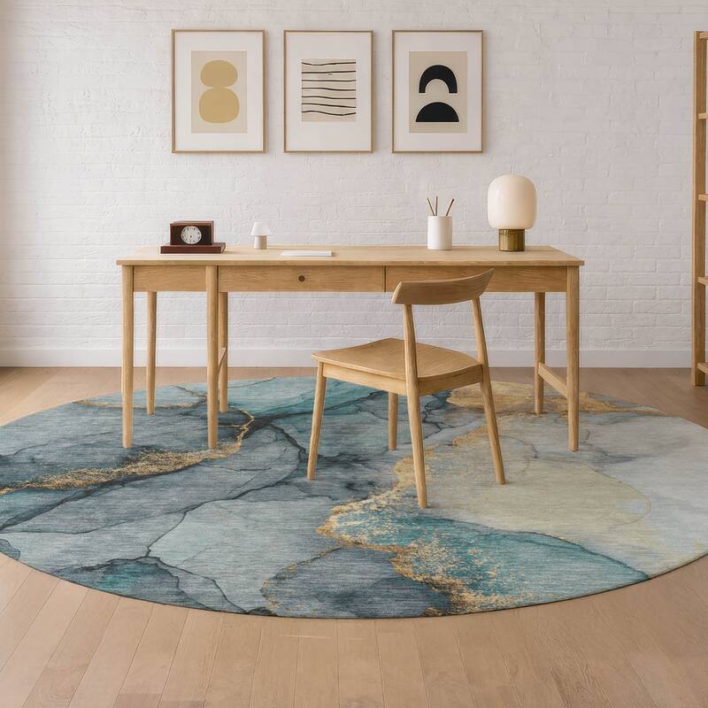 Machine Washable Indoor/ Outdoor Modern Brush Chantille Rug