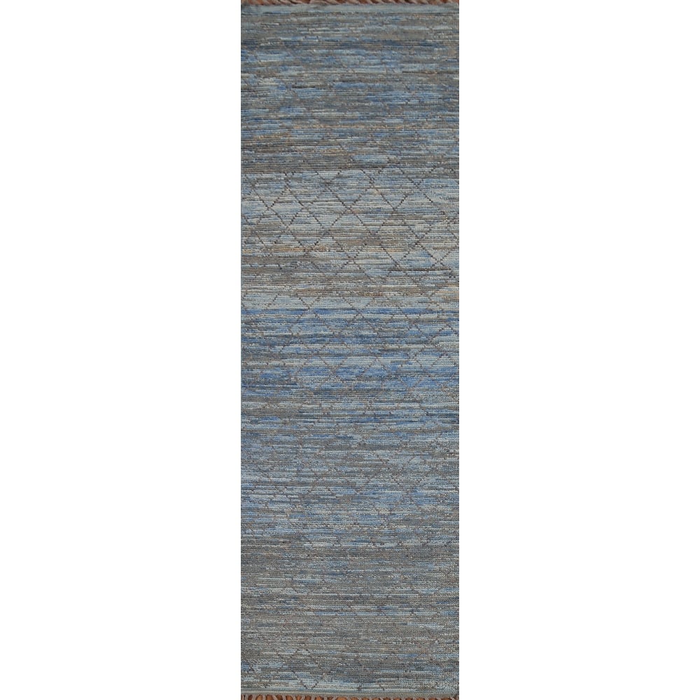 Trellis Moroccan Oriental Runner Rug Handmade Wool Carpet - 3'0"x 12'4"