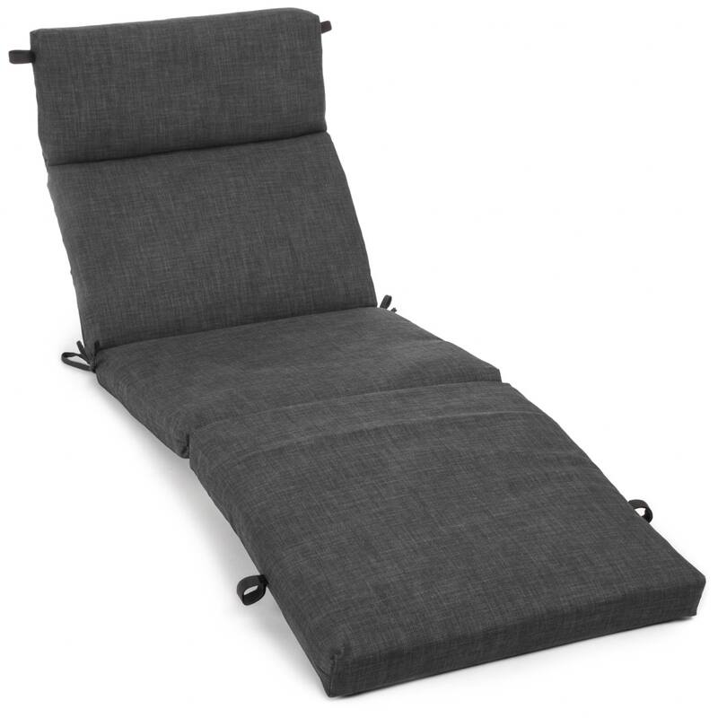 72-inch by 24-inch Outdoor Chaise Lounge Cushion - 24" x 72" - Cool Gray