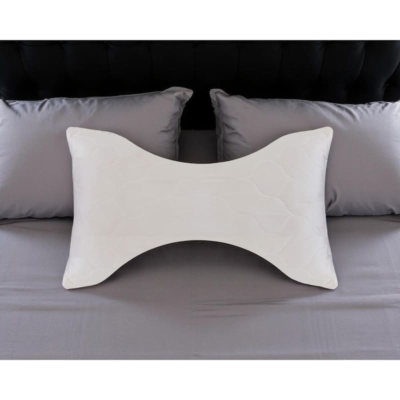 HomeRoots Cotton Wool Hypoallergenic Ergonomic Standard Size Bed Pillow - Ivory - Soft - Standard