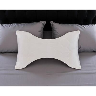 HomeRoots Cotton Wool Hypoallergenic Ergonomic Standard Size Bed Pillow - Ivory