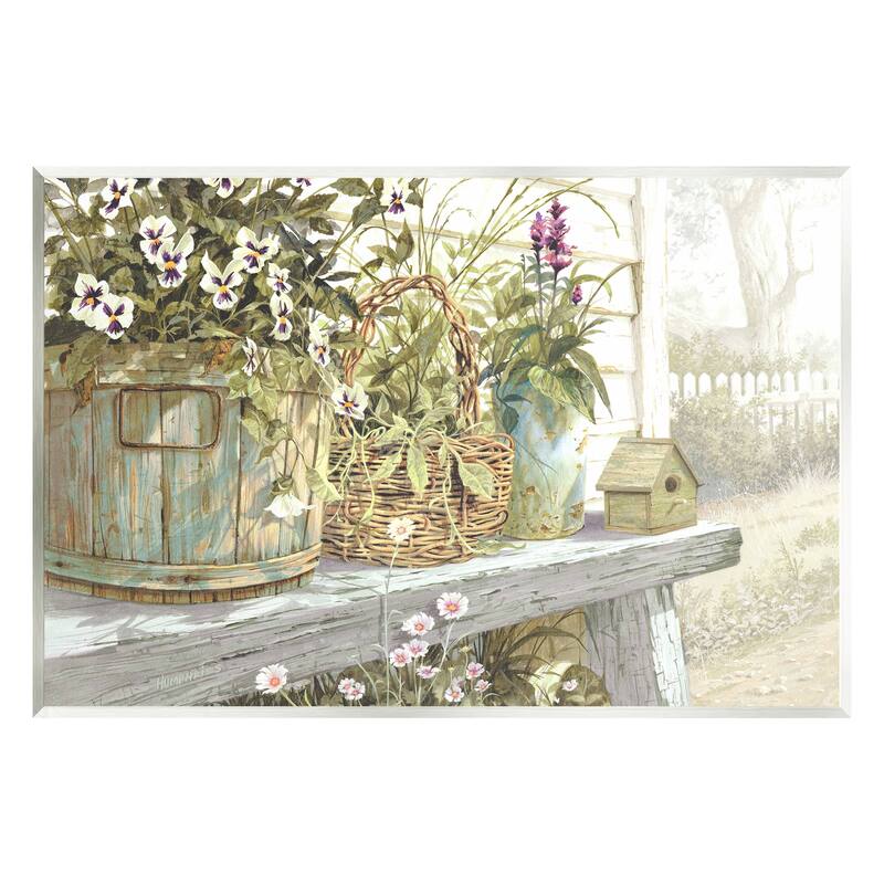 Stupell Cottage Garden Flowers Wall Plaque Art Design by Michael Humphries - 19 x 13