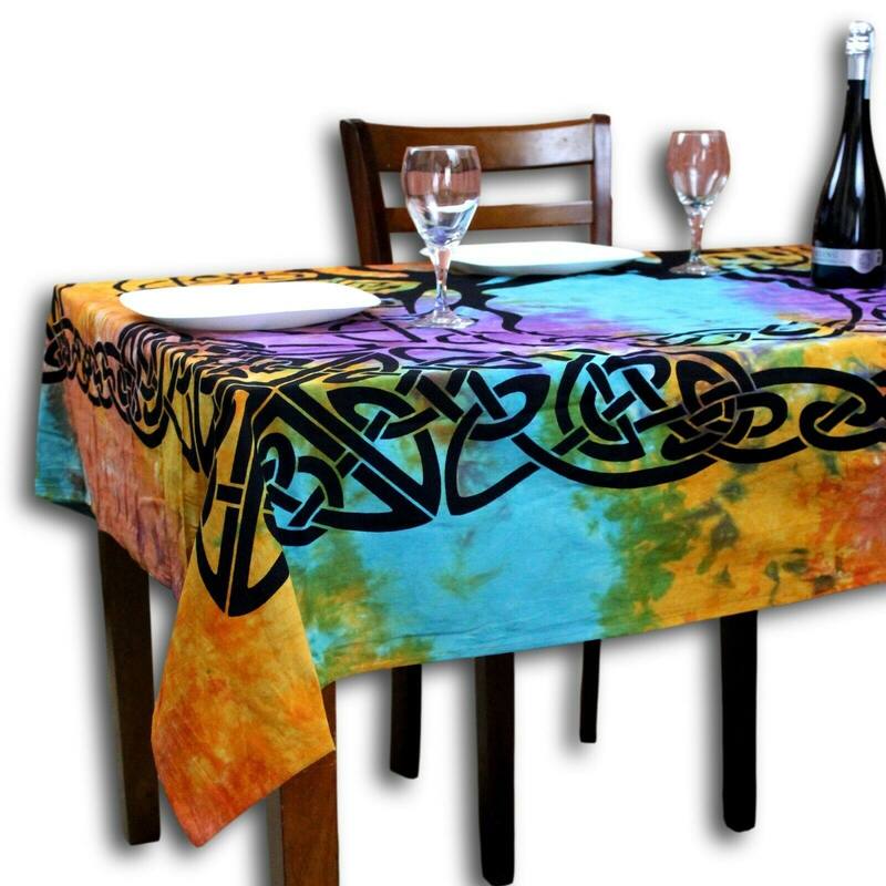 Celtic Tree of Life Tablecloth Square - Multi-Color
