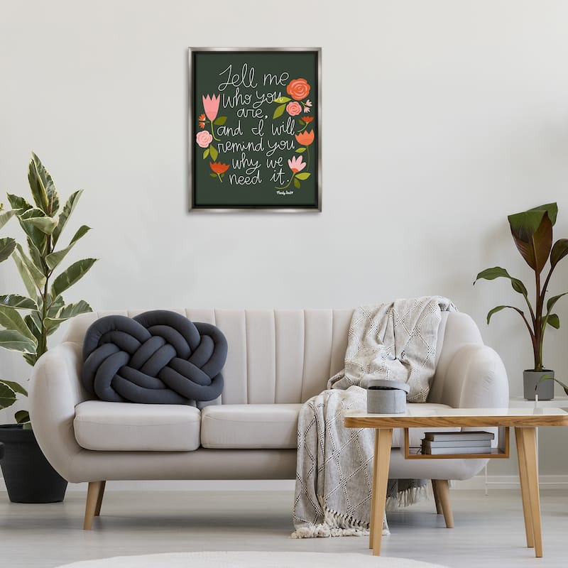 Stupell Inspiring Quote with Florals Framed Floater Canvas Wall Art Design By Mandy Ford Art + Illustration