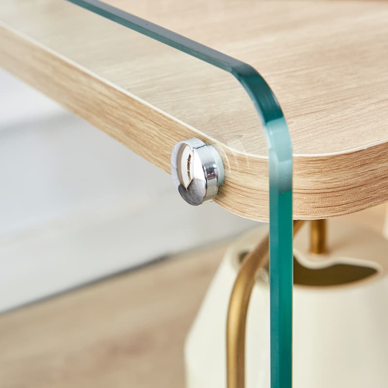 52" Pine Sofa Table with Handle-less Storage