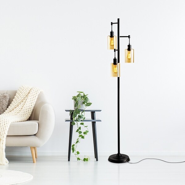 Verre 3-Head Amber Glass Floor Lamp. Opens flyout.