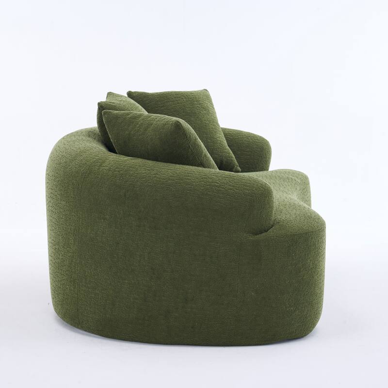 Full Compression Sponge Couch Chenille Floor Curved Loveseat Sofa