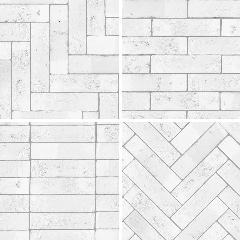 Merola Tile Arches Brick White 2-1/2" x 9-7/8" Ceramic Wall Tile