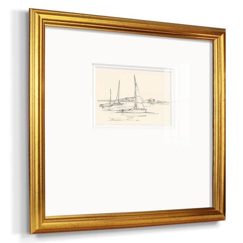 Coastal Contour Sketch IPremium Framed Print