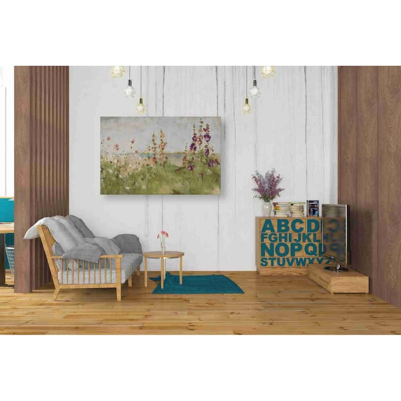 Epic Graffiti 'Hollyhocks by the Sea' by Cheri Blum, Canvas Wall Art