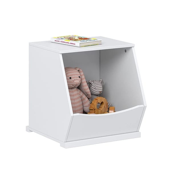 slide 2 of 17, UTEX Toy Storage Organizer,Stackable Kids Toy Storage Cubby,Toy Boxes and Storage for Playroom,Bedroom,Nursery School,White 1