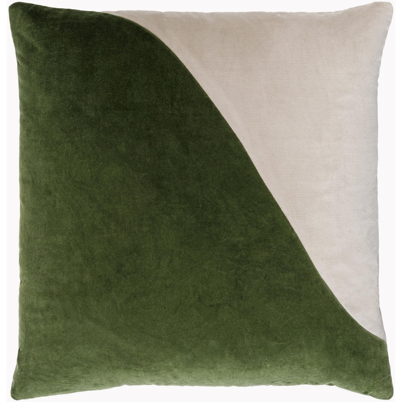 Artistic Weavers Deveron Cotton Velvet Wave Throw Pillow - 22x22 Cover Only - Fren Green