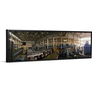 Shop Interiors Of A Warehouse Black Float Frame Canvas Art Free Shipping Today Overstock 25529892