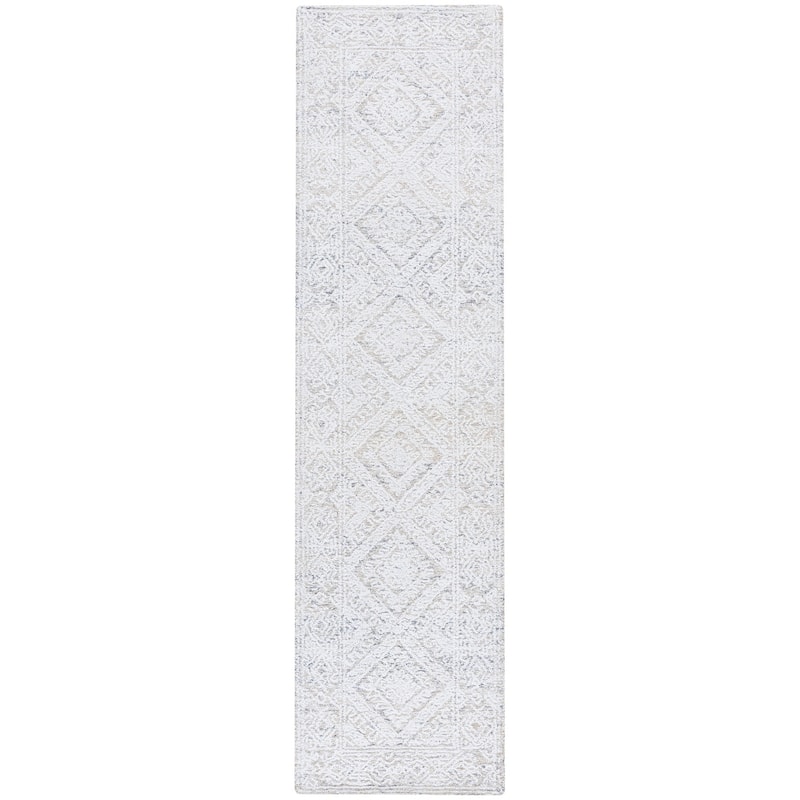 SAFAVIEH Handmade Ebony Kinue Wool Rug - 2'3" x 9' Runner - Taupe/Ivory