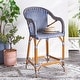 preview thumbnail 3 of 68, SAFAVIEH California Outdoor Bistro 26-inch Counter Stool with Arms - 23" W x 26" D x 43" H