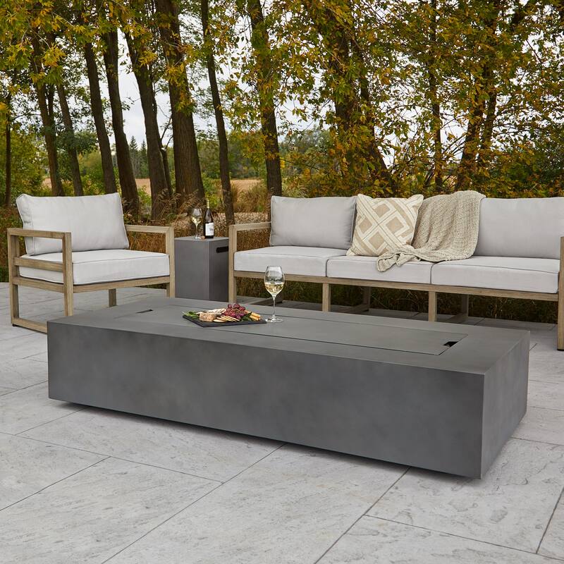 Aegean 70" LP Fire Table w/NG Conversion in Weathered Slate by Real Flame