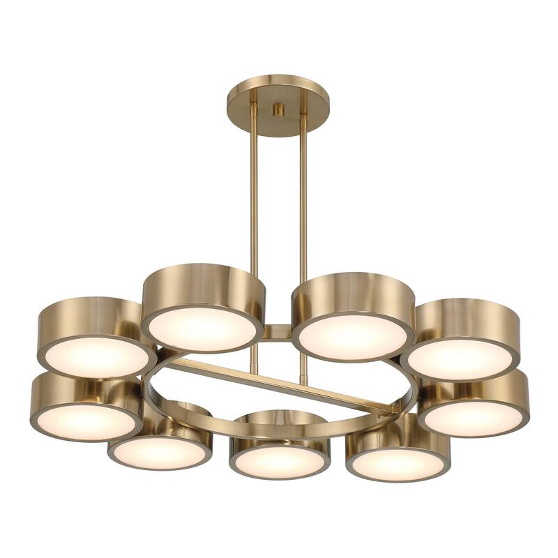 Talamanca 9-Light LED Chandelier in Noble Brass by Breegan Jane