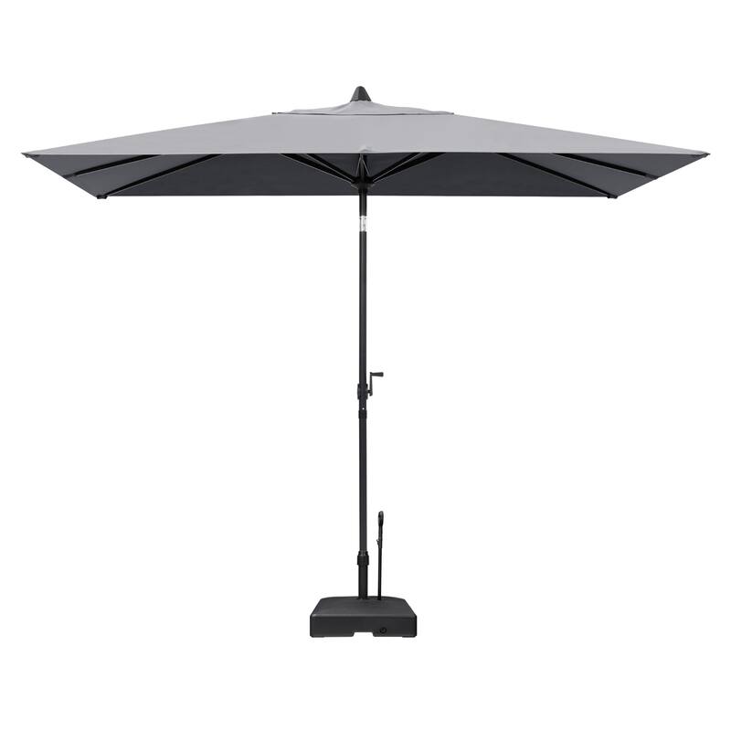 9 x 5 FT Patio Outdoor Rectangular Market Umbrella with Square Base Stand