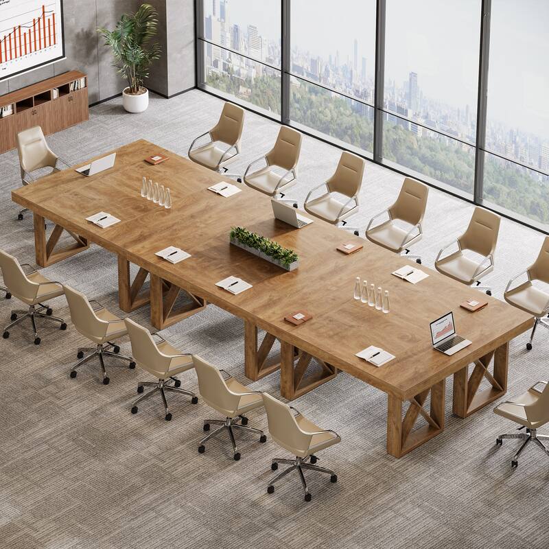 63-Inch Long Wood Conference Table, Simple Meeting Desk for Home Office & Small Team Gatherings